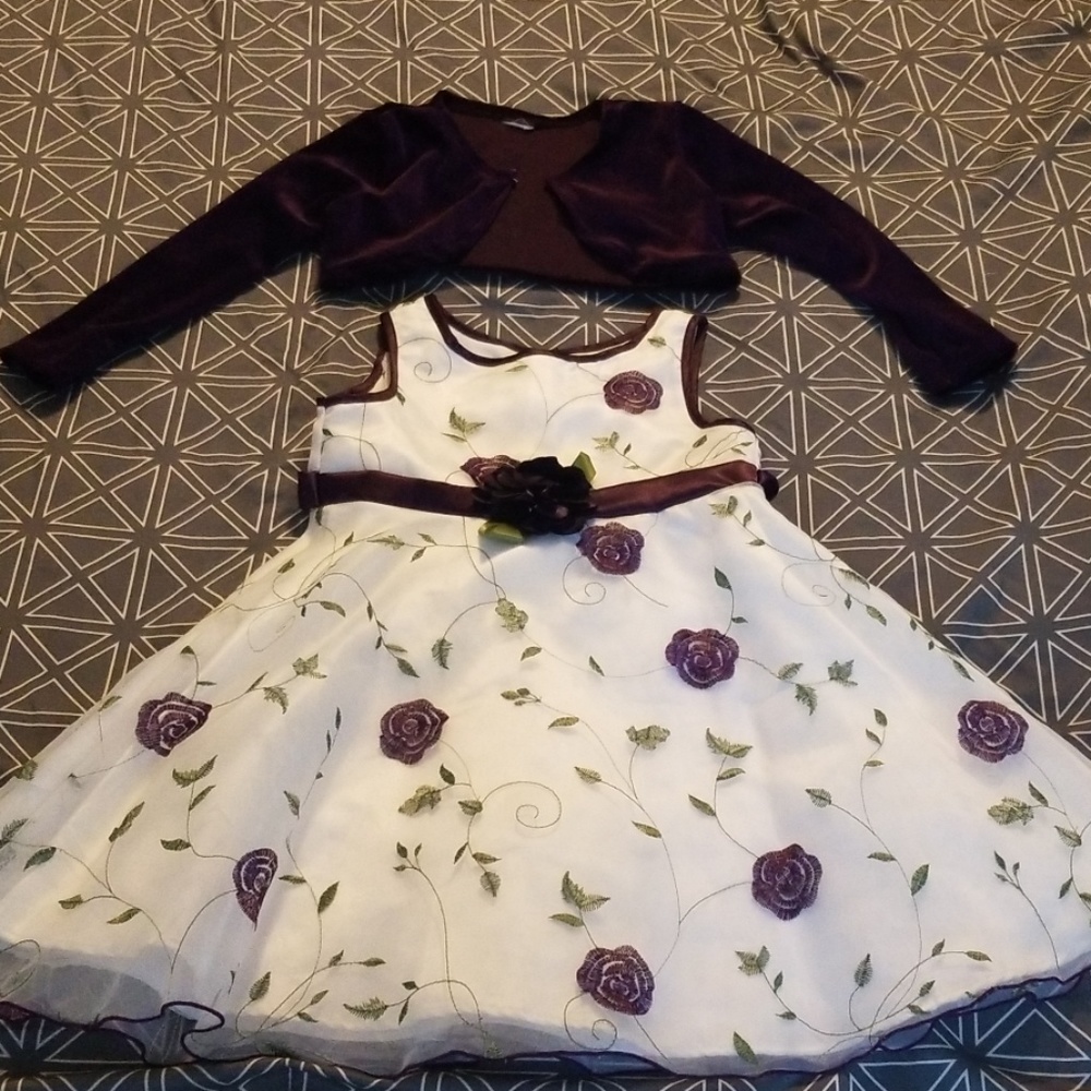 Floral Dress + Velvet Bolero